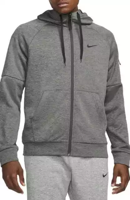 Nike Mens Therma-FIT Full-Zip Hoodie Logo Charcoal XL Tall