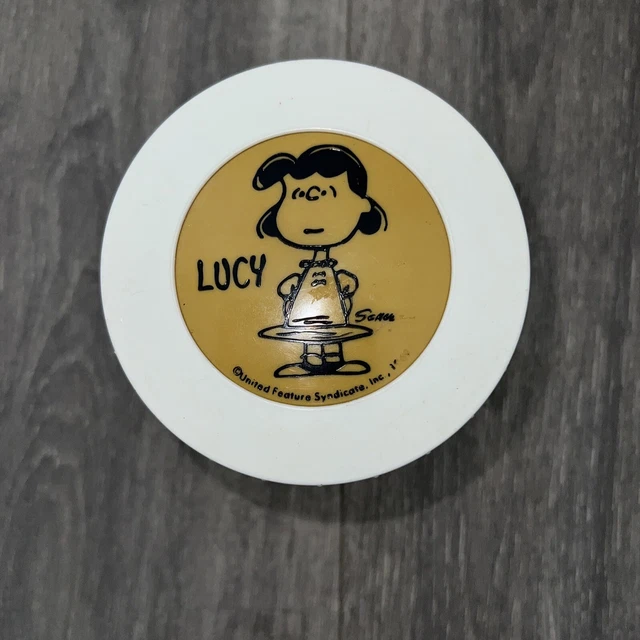 VINTAGE 1969 PEANUTS Lucy Lunch Box Thermos Model 1155 Yellow Color 5