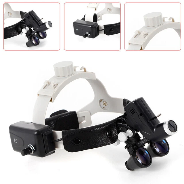 MEDICAL SURGICAL DENTAL Headband Loupe Binocular Magnifier With LED