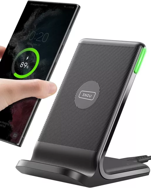 Chargeur Induction Stand, 15W Wireless Charge Sans Fil Rapide À Double Bobine