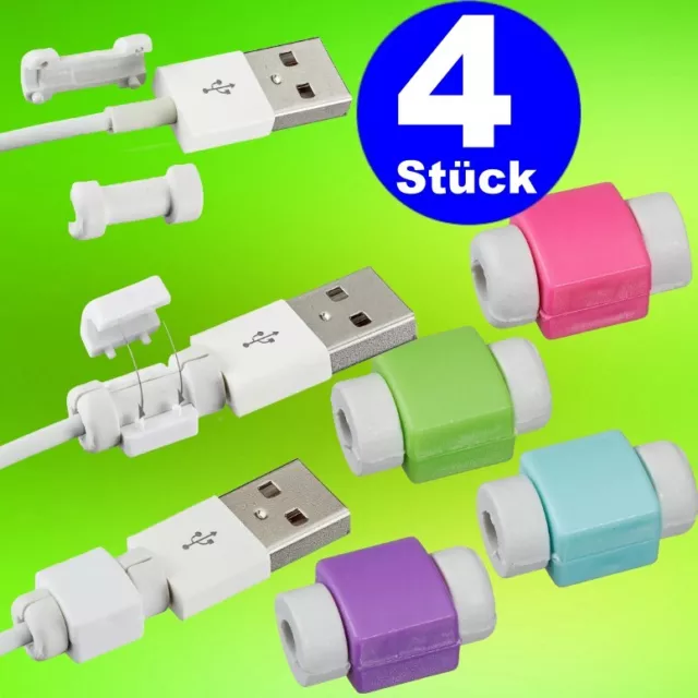 4x Kabelschutz Kabelknickschutz Ladekabel USB Schutzkappe Handy Tablet