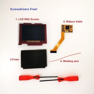 GBA SP 5 livelli di luminosità evidenziare retroilluminazione controluce V2 LCD Schermo IPS i KIT 