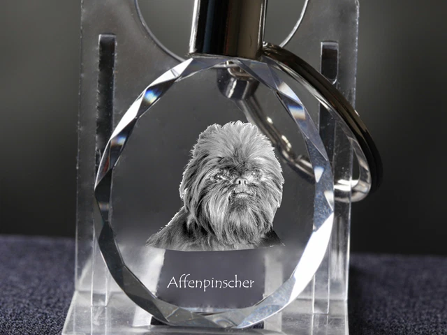 Affenpinscher, Dog Crystal Round Keyring, High Quality, Crystal Animals CA