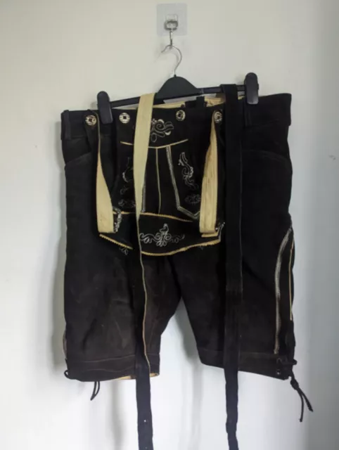 Ridex Vintage Brown Suede Lederhosen Size Eur56 (H7)
