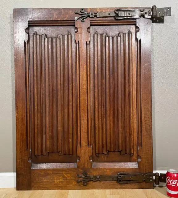 38" Tall French Antique Gothic Revival Oak Wood Half/Dutch Door/Gate