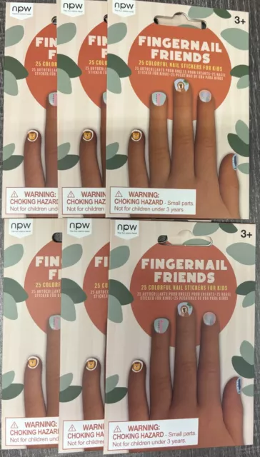 Lot of 6 Fingernail Friends Nail Stickers for Kids