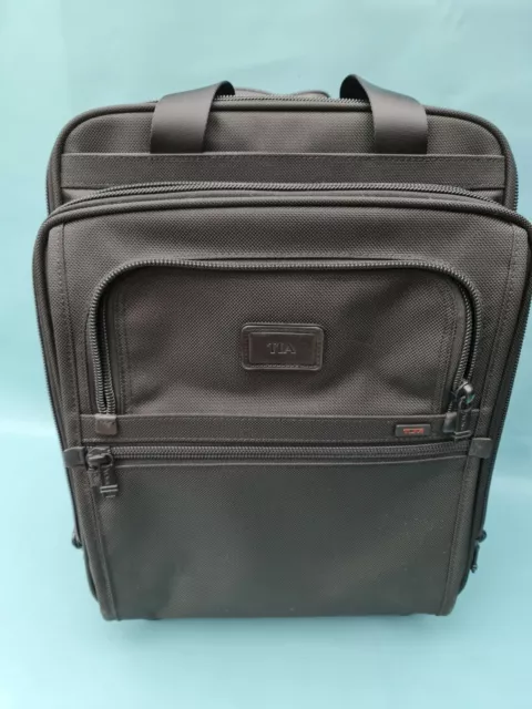 Tumi Alpha Black Ballistic Tall International Briefcase Luggage Wheeled 26126DH