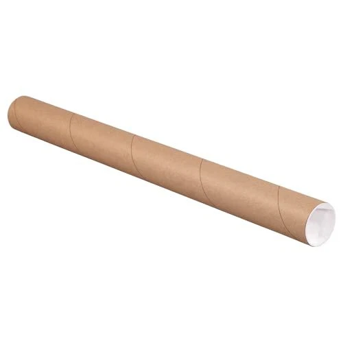 AVIDITI Mailing Tubes with Caps 2"L x 25"W 50-Pack | Cardboard Tube Mailer fo...