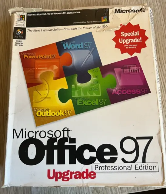 Microsoft Office 97 Professional - Retail Box Word Excel Outlook PowerPoint