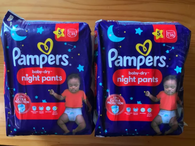 2 x Pampers Baby-Dry Night Pants Größe 5   12kg - 17kg ,  je 35 Stück