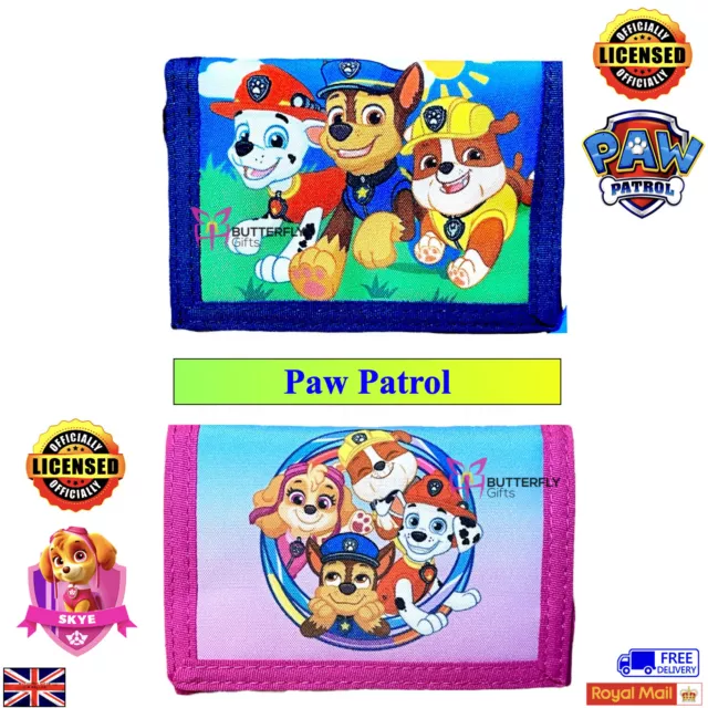 Kinder Paw Patrol Paw Skye Geldbörse Spielen Patrouille Karte & Münze dreifach faltbares Design