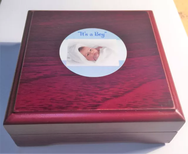 "It's a Boy" 1/10th OZ 999.0 Fine Silver Gift Coin with C.O.A in wood Gift Box
