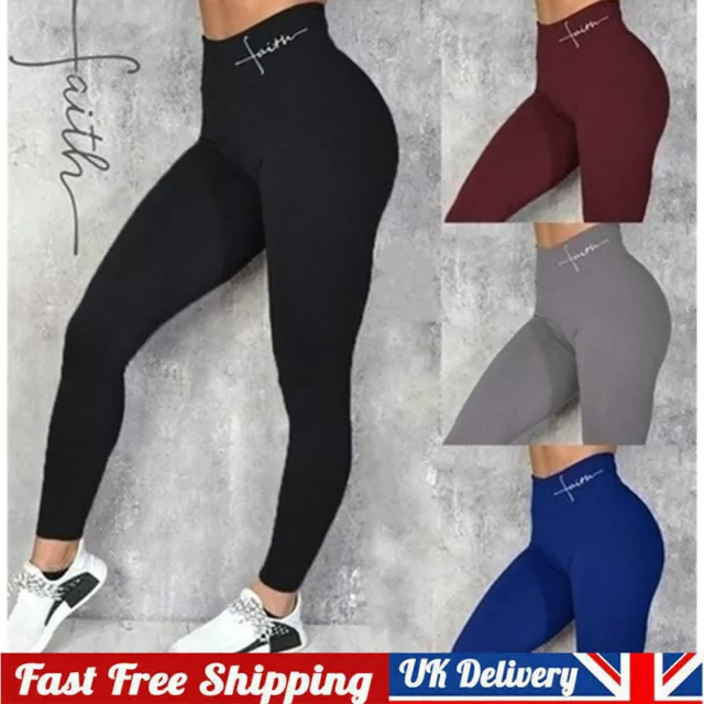 Womens Cargo Yoga Leggings with 4 Pockets Tummy Control Workout Pants High  Waist