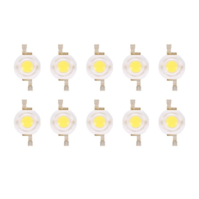 10 Pieces High  2 Pin 3W Warm White LED Bead Emitters 100-110Lm V4D9D9