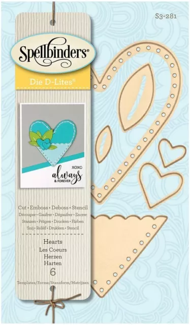 Spellbinders Shapeabilities D-Lites -  Hearts Etched/Wafer Thin Dies. Rrp24.50