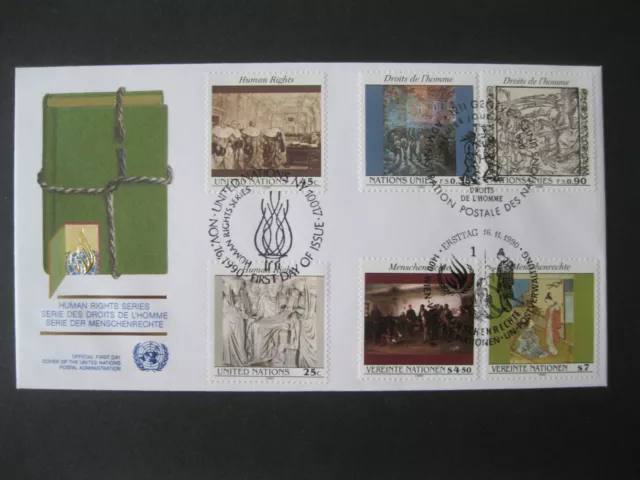 Briefmarken Brief FDC UNO Wien Genf New York Menschenrechte 1990