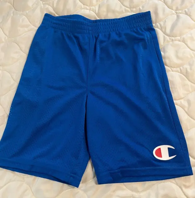 Champion Mesh Shorts, Youth Size Large Blue Basketball Shorts Athletic