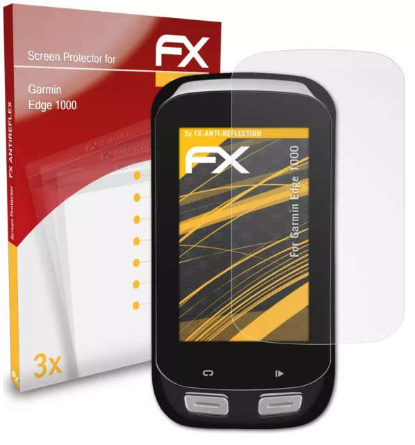 atFoliX 3x Film Protection d'écran pour Garmin Edge 1000 mat&antichoc