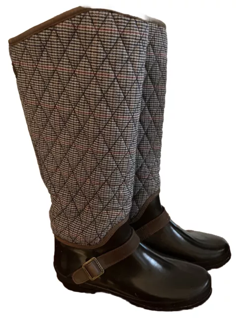 Sperry Top-Sider Women’s Size 7 Quilted Fleece Waterproof Rubber Rain Boots