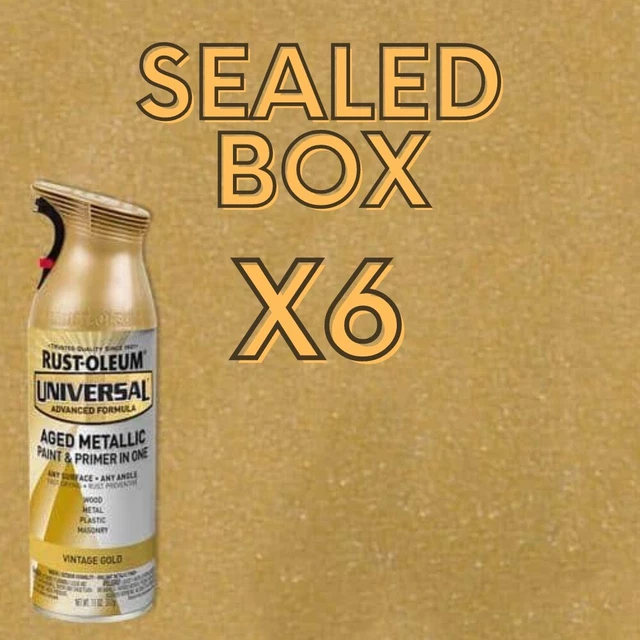 X6 RUSTOLEUM SPRAY Paint Aged Metallic Vintage Gold 11 Oz Universal All