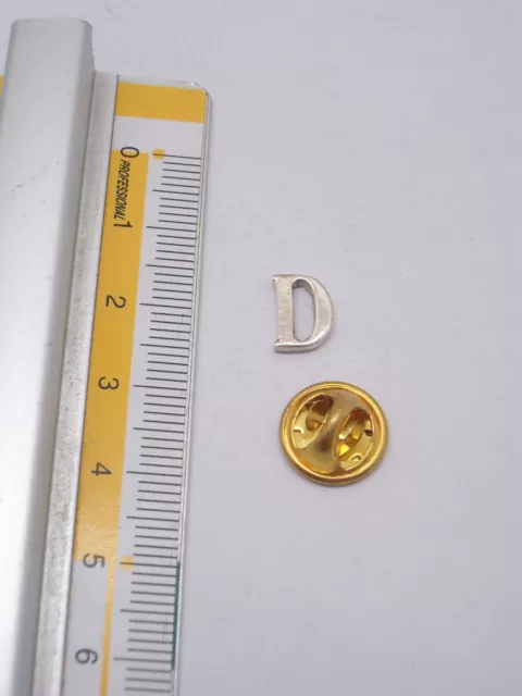 Broche De Veste Avec Initiale - D - en Argent 925 - Pins - Lettre - Alphabet 3
