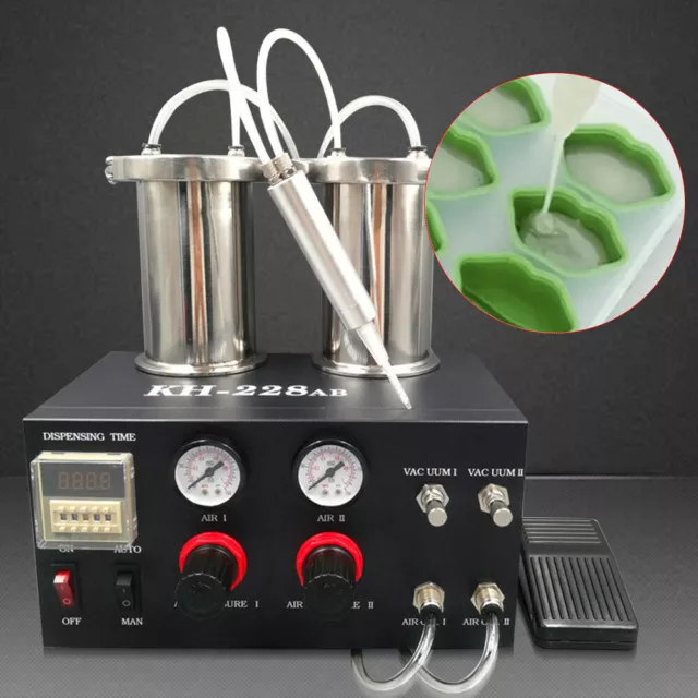 2-liquid Semi-auto Glue Dispenser Dispensing Machine AB Glue Epoxy Resin 110V