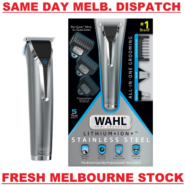Wahl Clipper Stainless Steel Lithium Ion Plus Men Hair Beard Trimmer #9898 NEW