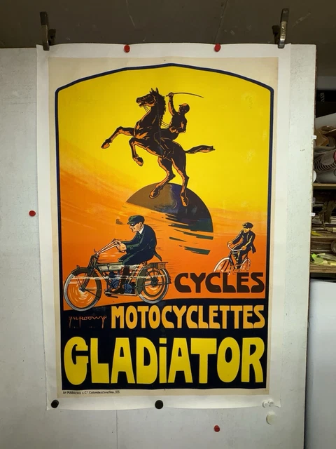 Affiche Ancienne PILOT 1910 – Vélo Cycle Voiron Isère, Litho Entoilée 20x60cm