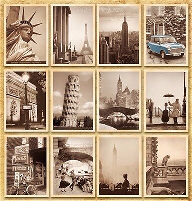 Lot of 32 Travel Postcard Duplicate Photo Statue of Liberty Eiffel Tower Big Ben