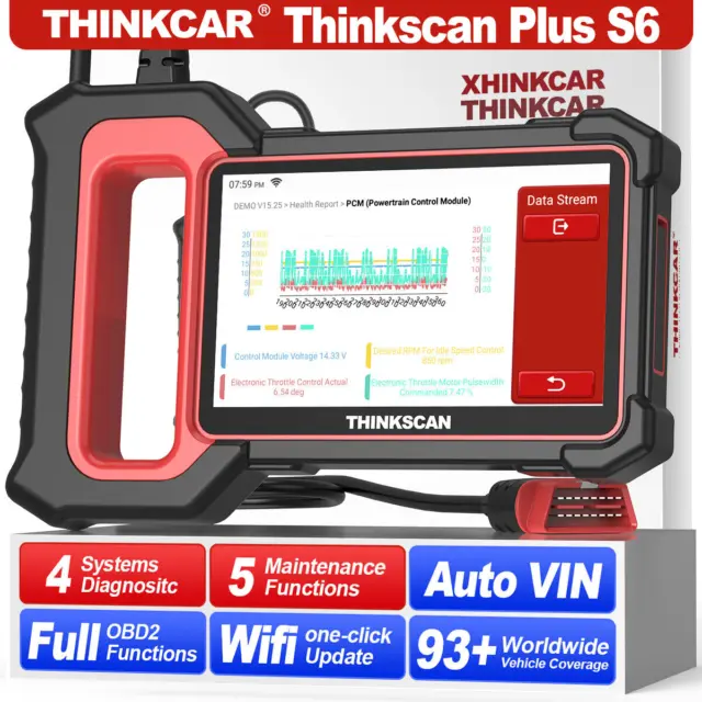 2024 Thinkscan Plus S6 Auto Profi KFZ Diagnosegerät OBD2 Scanner TPMS EPB SAS Öl