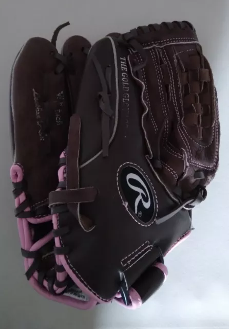 Rawlins Glove Highlight Series Softball 12 All Leather LH Black Pink