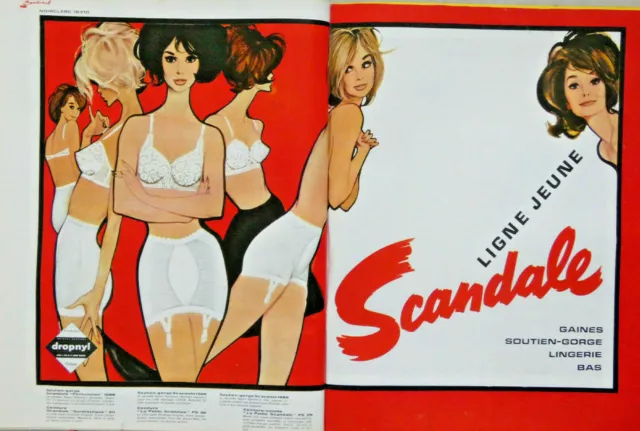 1963 Press Advertisement Scandal Youth Line Bra Lingerie Low Sheath