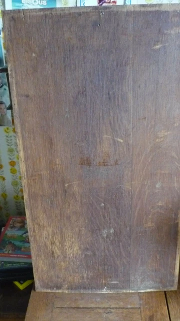 Antique French Hunting Style Carved Panel in Solid Oak Wood riders and falcon 9
