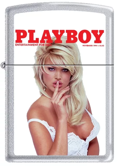 Zippo Playboy November 1994 Chrome Satin Windcut Lighter Case New Rare