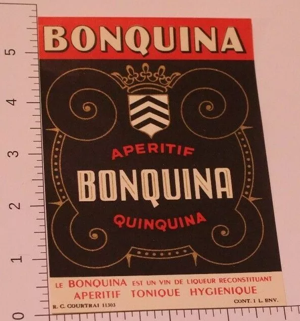 Vintage Aperitif Bonquina Quinquina Label Tonique