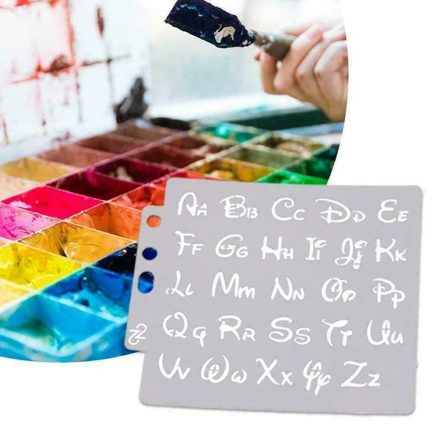 Stencil Per Lettere Alfabeto In Plastica PET, 14x13cm, Per Pittura E Scrapbooking
