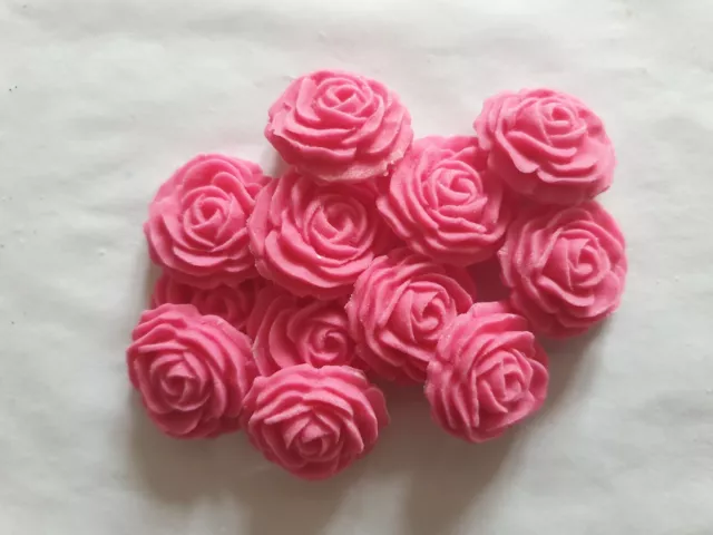 12 ROSES 18mm - EDIBLE SUGAR WEDDING CAKE DECORATIONS / TOPPERS