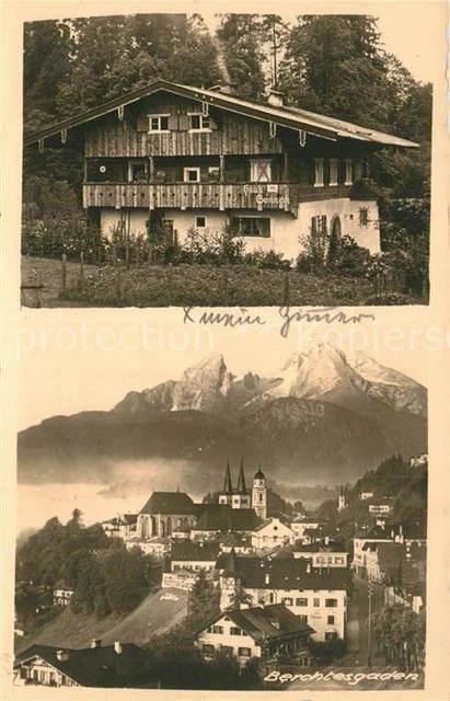72978022 Berchtesgaden Haus Sonneck Stadtpanorama mit Alpen Berchtesgaden