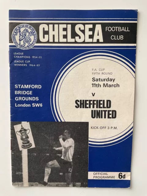 Chelsea V Sheffield United. 11Th March 1967. Fa Cup 5Th Round