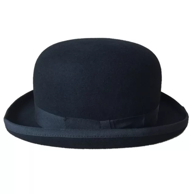 100% Wool Men's Women Black Bowler Hat Gentleman Formal Cap Fedora Hat S M L XL