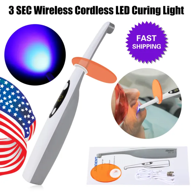Dental Wireless Cordless LED Cure Curing Light Lamp 2200mw 5W Tool Resin Cure
