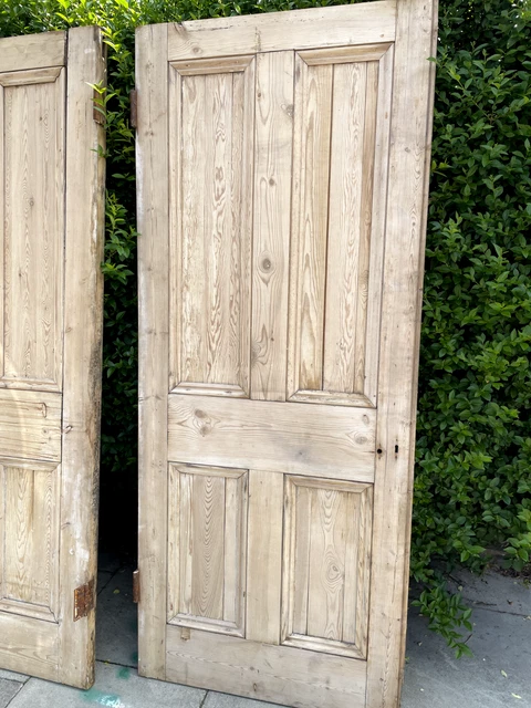 Pair of reclaimed Old Victorian Panel Wooden Timber Doors 2070 x 870 x 45mm