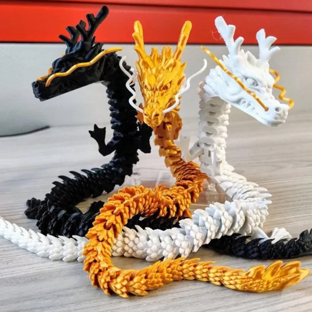 Figurine 3D Printed Dragon 3D Printed Articulated Dragon with Movable  Joints