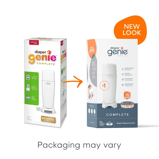 DIAPER GENIE COMPLETE Diaper Pail with Antimicrobial Odor Control, New