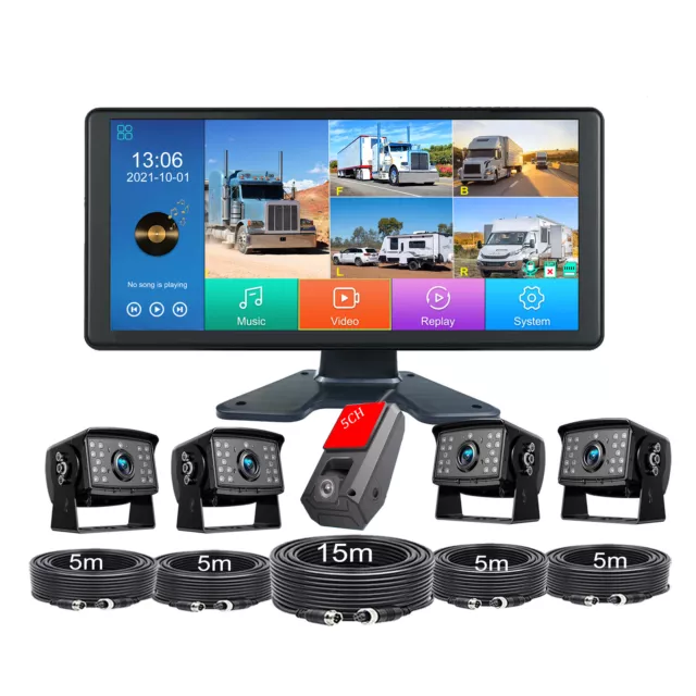 5 Channel 10.36" Touchable Monitor DVR 1080P Backup camera For Truck 360 View