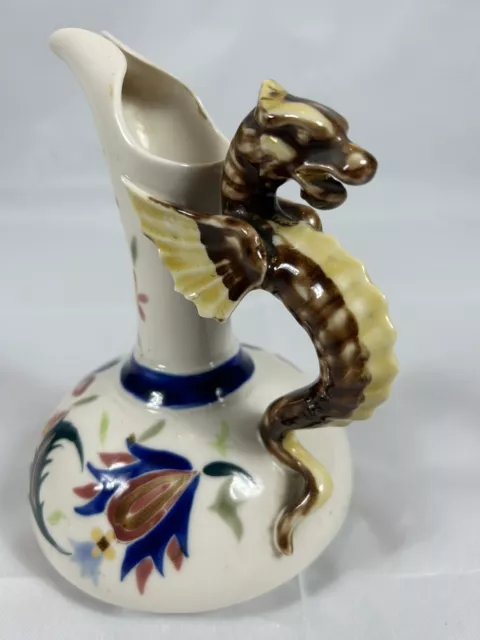 Austrian Bohemian Art Nouveau Late 19th century Dragon Handles Porcelain Ewer