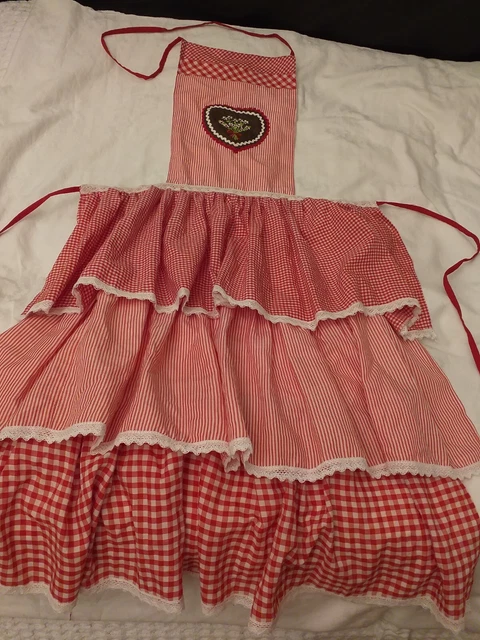 Grembiule Dirndl a quadretti. Nuovo