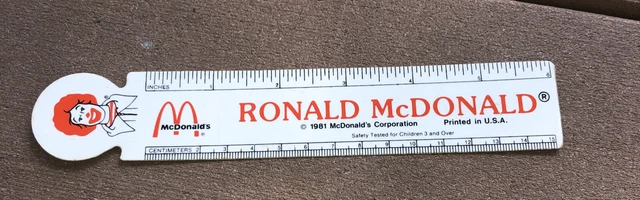 Ronald Mcdonald Promo 6-inch Vintage Ruler 1981