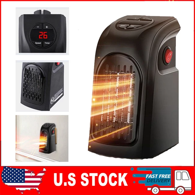 400W Space heater, Wall Outlet Electric Space Heate w/Adjustable Thermostat&Time