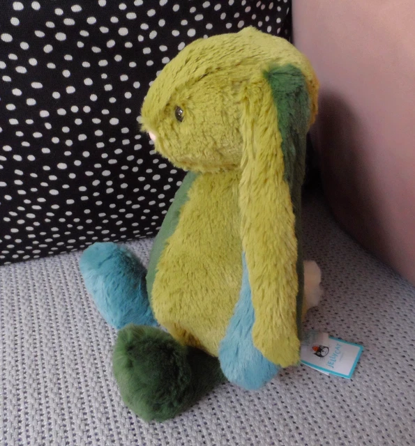 JELLYCAT ORIGINAL BASHFUL Patchwork Basil Bunny Green Soft Toy